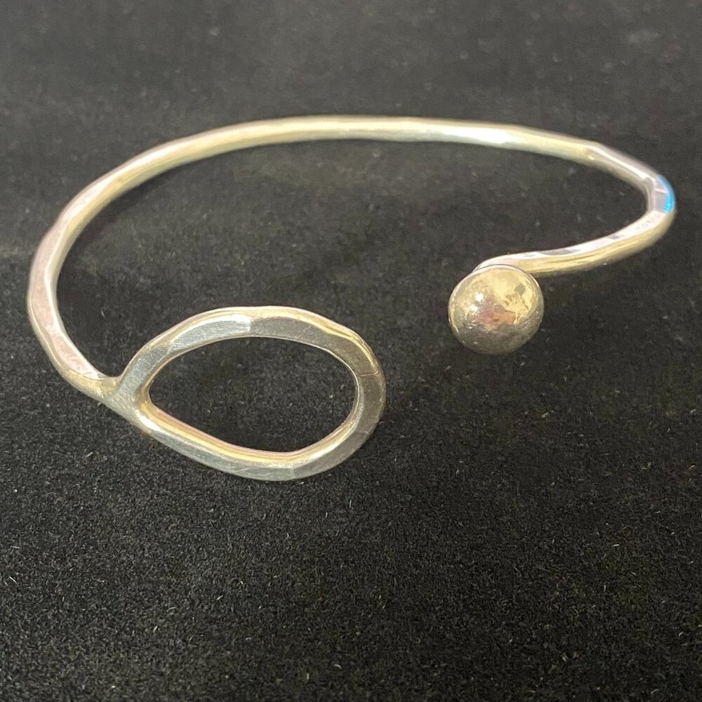 Solid Sterling Fishermans Loop Hook Bracelet - image 1